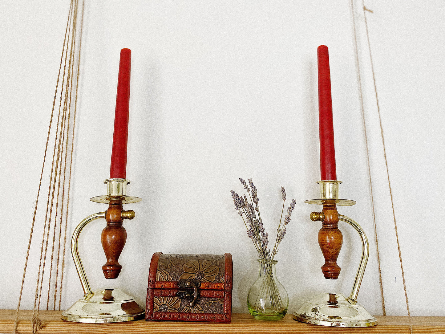 Wood & Metal Candlesticks (Pair of 2)