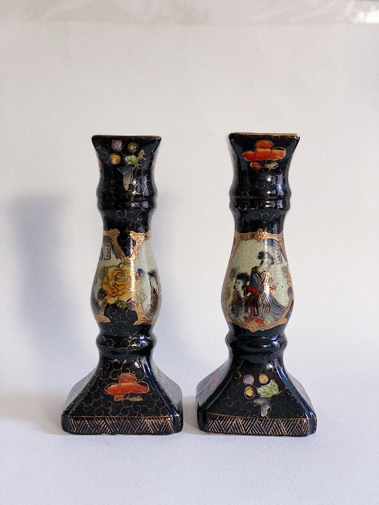 Handmade Porcelain Chinese Candlesticks (Set of 2)