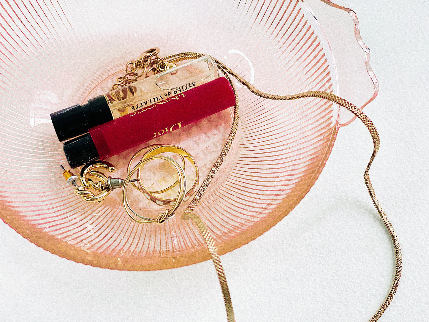 Pink Glass Trinket Dish